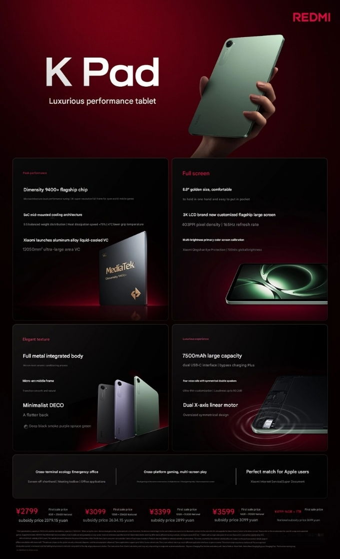 Cấu hình Redmi K Pad