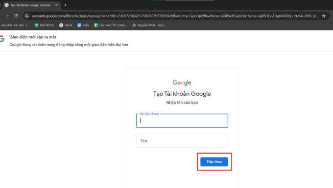 Cách tạo Gmail không cần dùng số điện thoại với máy tính