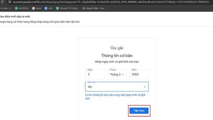 Cách tạo Gmail không cần dùng số điện thoại với máy tính