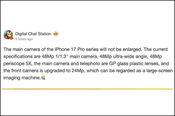 iPhone 17 Pro có thể nhận được nhiều nâng cấp quan trọng về camera