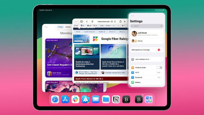 iPadOS 26.1 và tính năng Slide Over