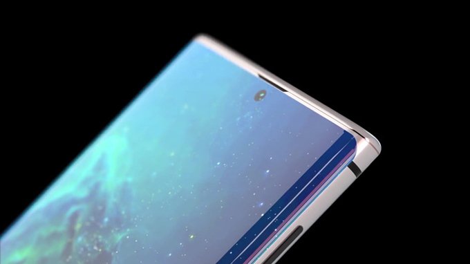 Galaxy Note 10 lộ ảnh concept màn hình Infinity-O, 4 camera sau