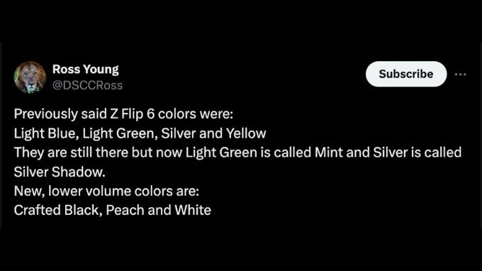 Tin đồn Galaxy Z Flip 5 sẽ có ít nhất 7 tùy chọn màu mới