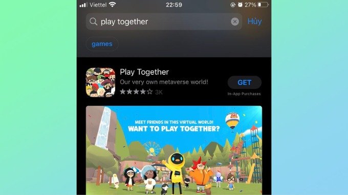 Bước 2 tải Play Together trên điện thoại iOS