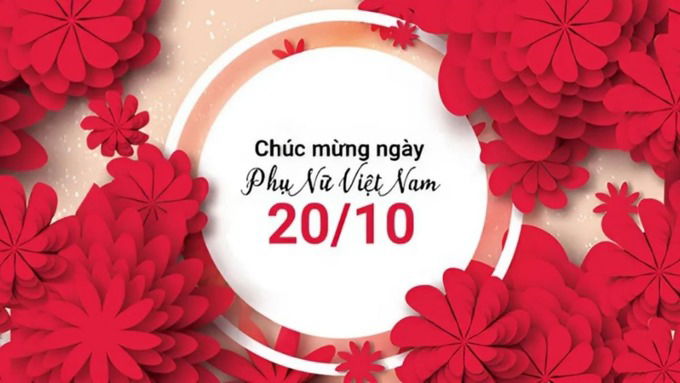 Background 20/10 màu đỏ