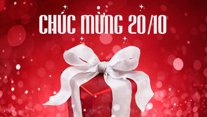 Background 20/10 màu đỏ