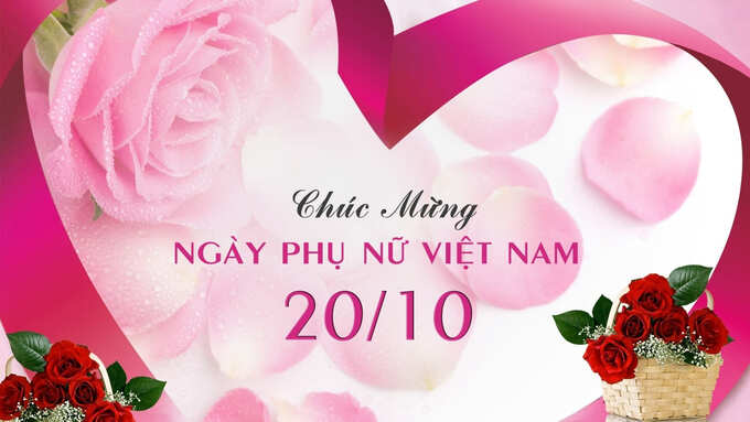 Background 20/10 màu hồng