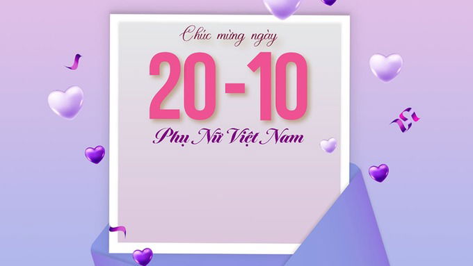 Background 20/10 màu tím