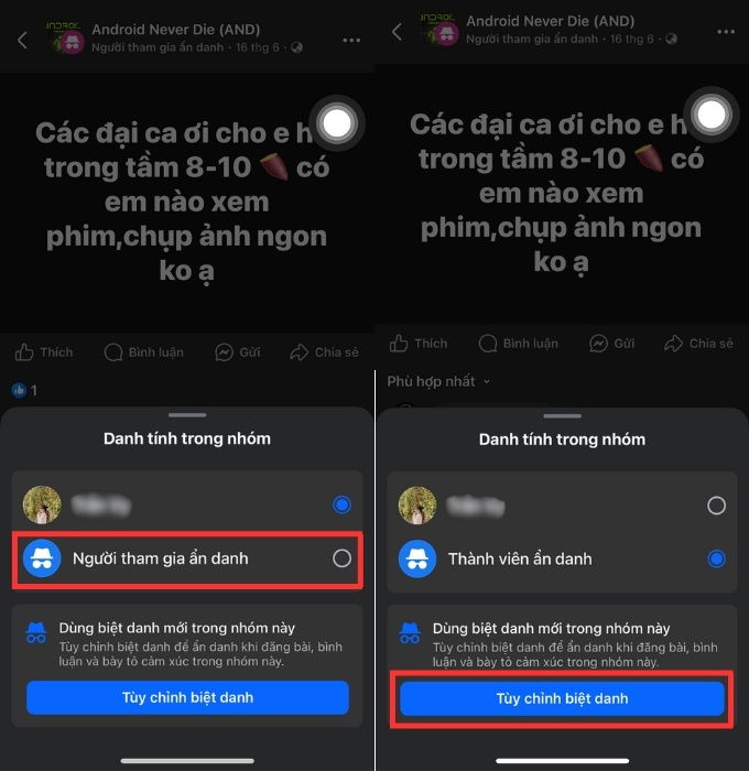 Cách bình luận bằng biệt danh trên Facebook