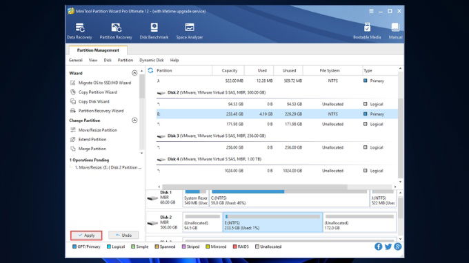 Sử dụng MiniTool Partition Wizard