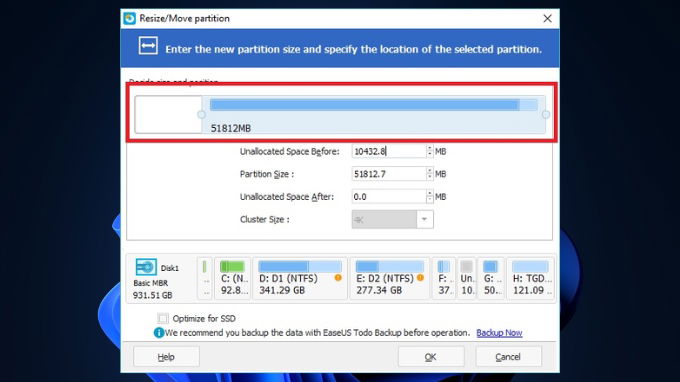 Sử dụng EaseUS Partition Master