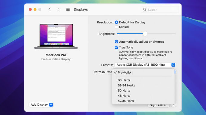 Hướng dẫn cách chỉnh tần số quét trên MacBook