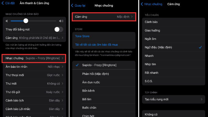 Chọn kiểu rung trên iPhone