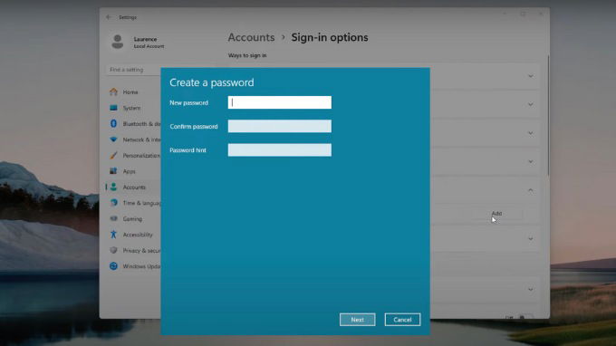 Cách đặt mật khẩu máy tính Win 11 bằng Windows Settings