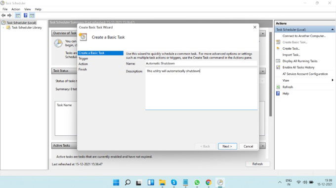 Hẹn giờ tắt laptop Windows 11 bằng Task Scheduler