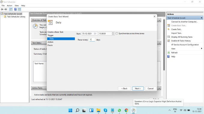 Hẹn giờ tắt laptop Windows 11 bằng Task Scheduler