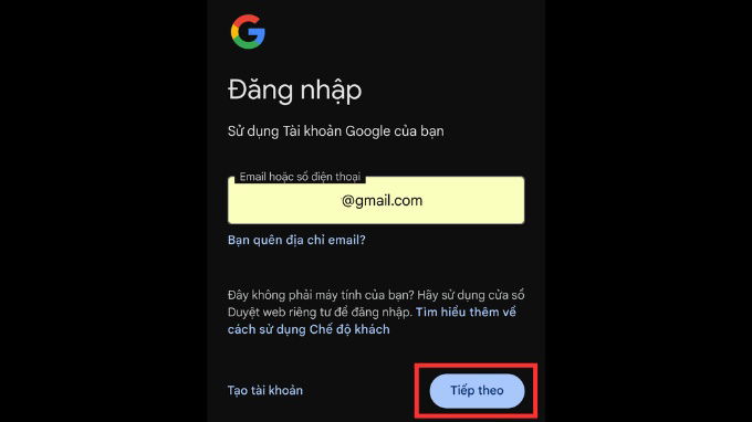Cách lấy lại mật khẩu Gmail bằng số điện thoại