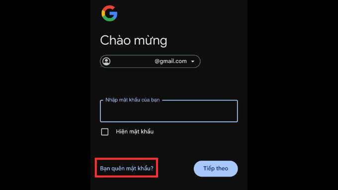 Cách lấy lại mật khẩu Gmail bằng số điện thoại