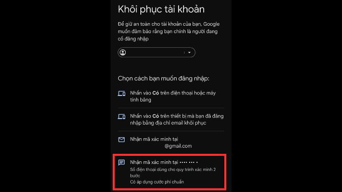 Cách lấy lại mật khẩu Gmail bằng số điện thoại