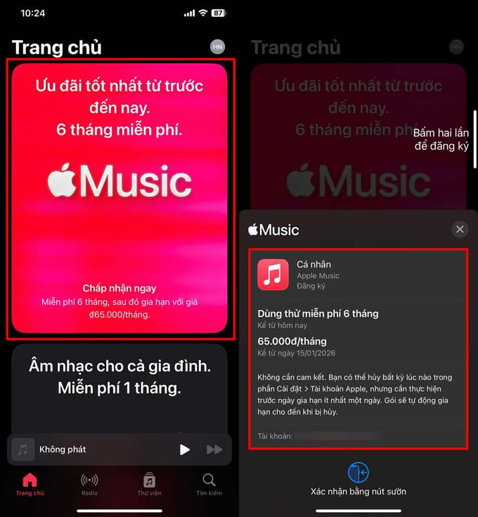 Cách đăng ký Apple Music miễn phí