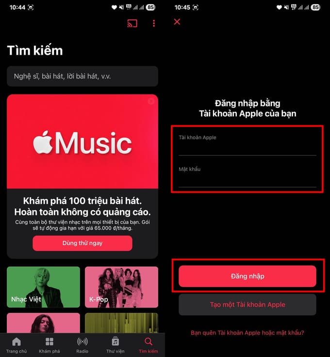 Cách đăng ký Apple Music miễn phí