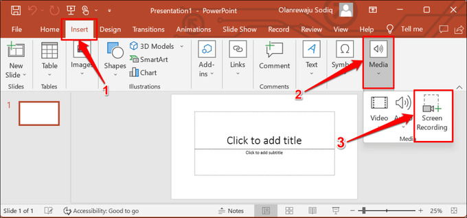Cách quay màn hình máy tính Win 11 bằng Powerpoint