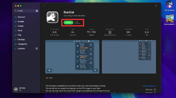 Cách tải và cài đặt RunCat trên macOS