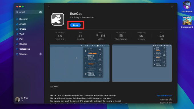 Cách tải và cài đặt RunCat trên macOS