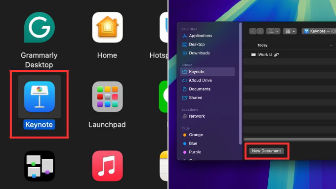 Cách tạo bài thuyết trình mới trong Keynote