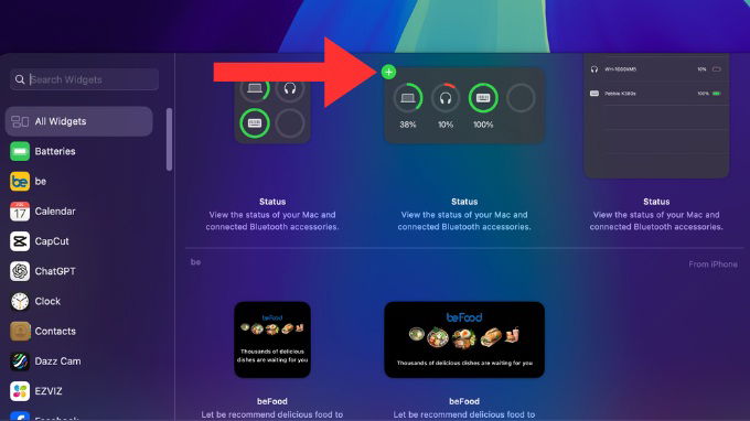 Cách thêm Widget bằng Trung tâm thông báo