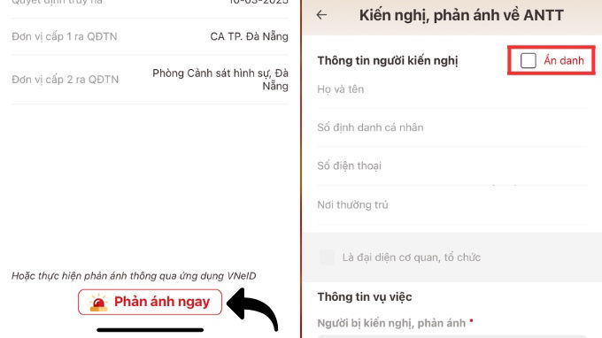Cách tra cứu thông tin truy nã trên ứng dụng VNeID