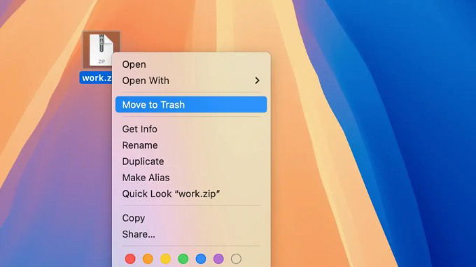 Cách xóa file trên MacBook bằng Thùng rác