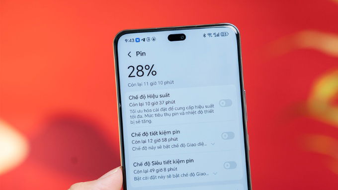 Thời lượng pin và sạc