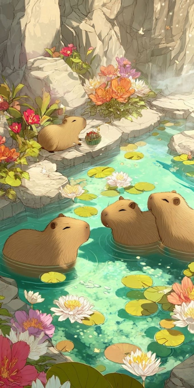 Hình nền Capybara chibi