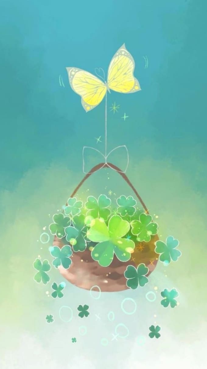 Hình nền cỏ 4 lá may mắn