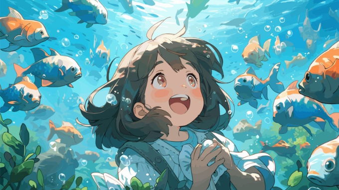 Hình nền macOS 26 chủ đề anime/hoạt hình