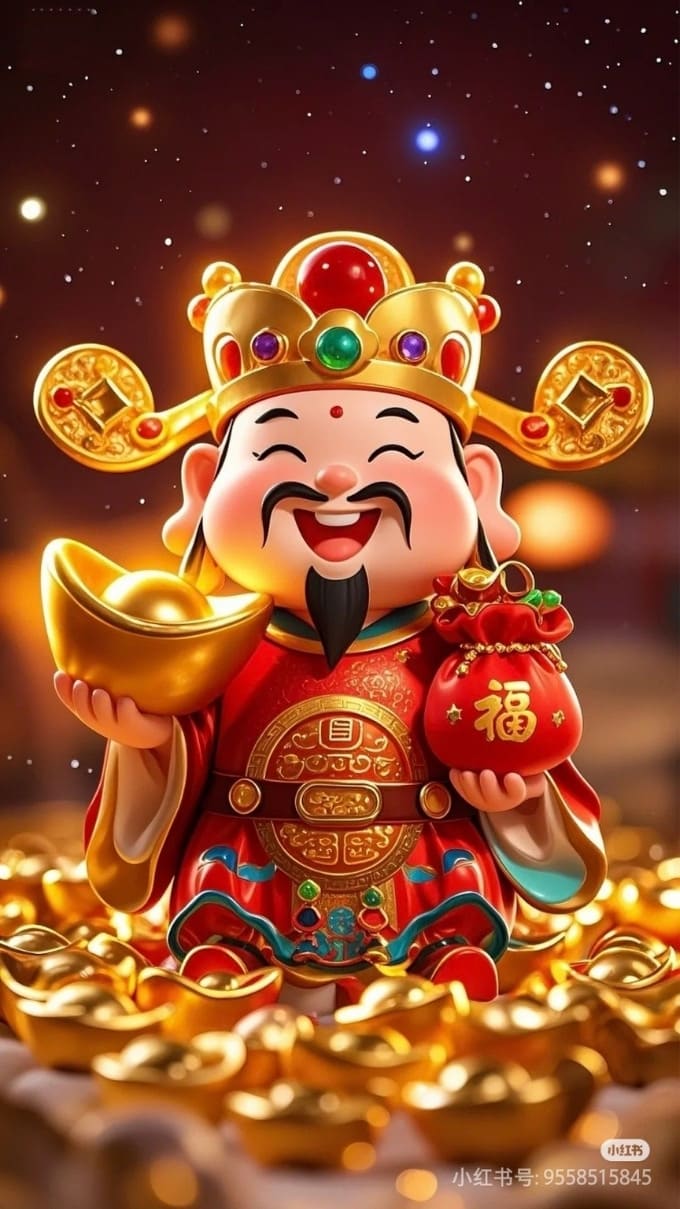 Hình nền thần tài may mắn, thu hút tài lộc