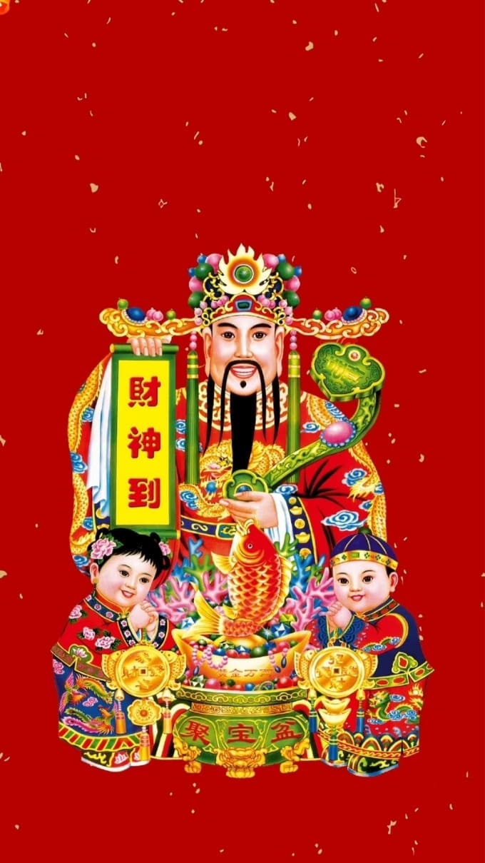 Hình nền thần tài may mắn, thu hút tài lộc