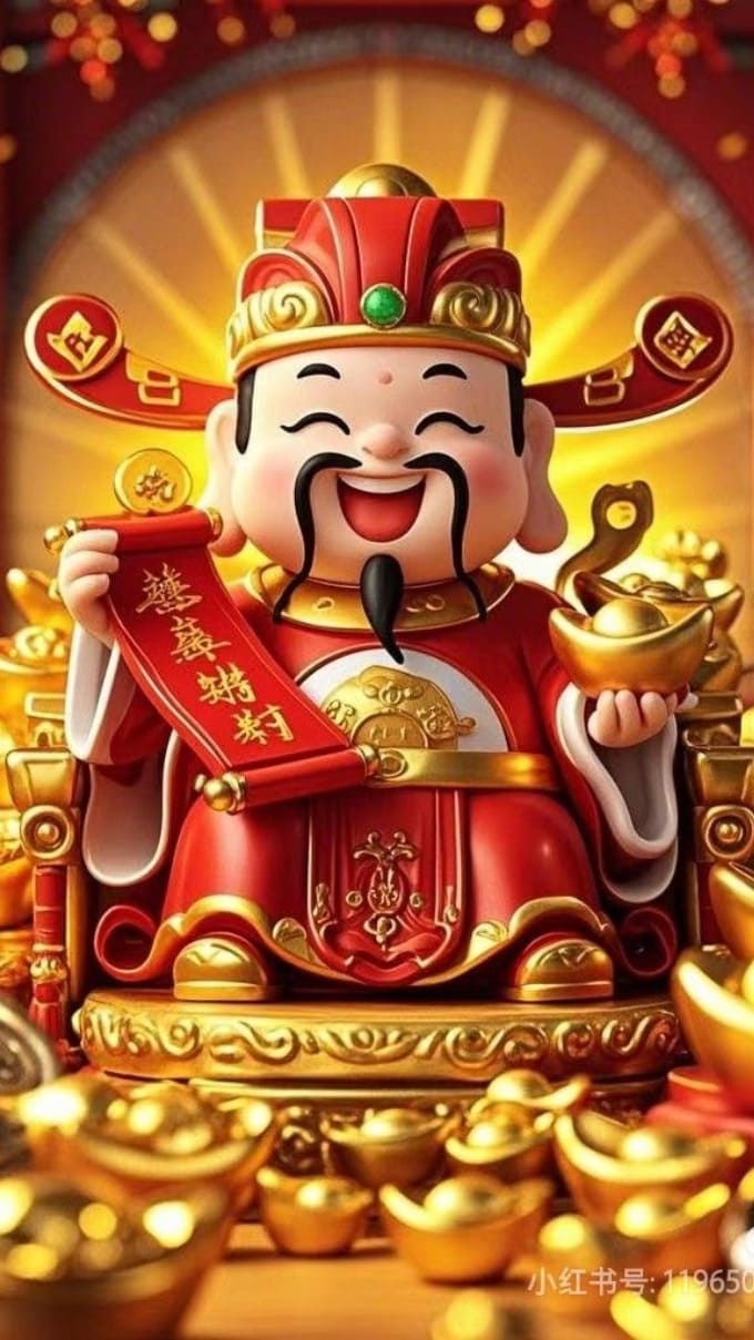Hình nền thần tài may mắn, thu hút tài lộc