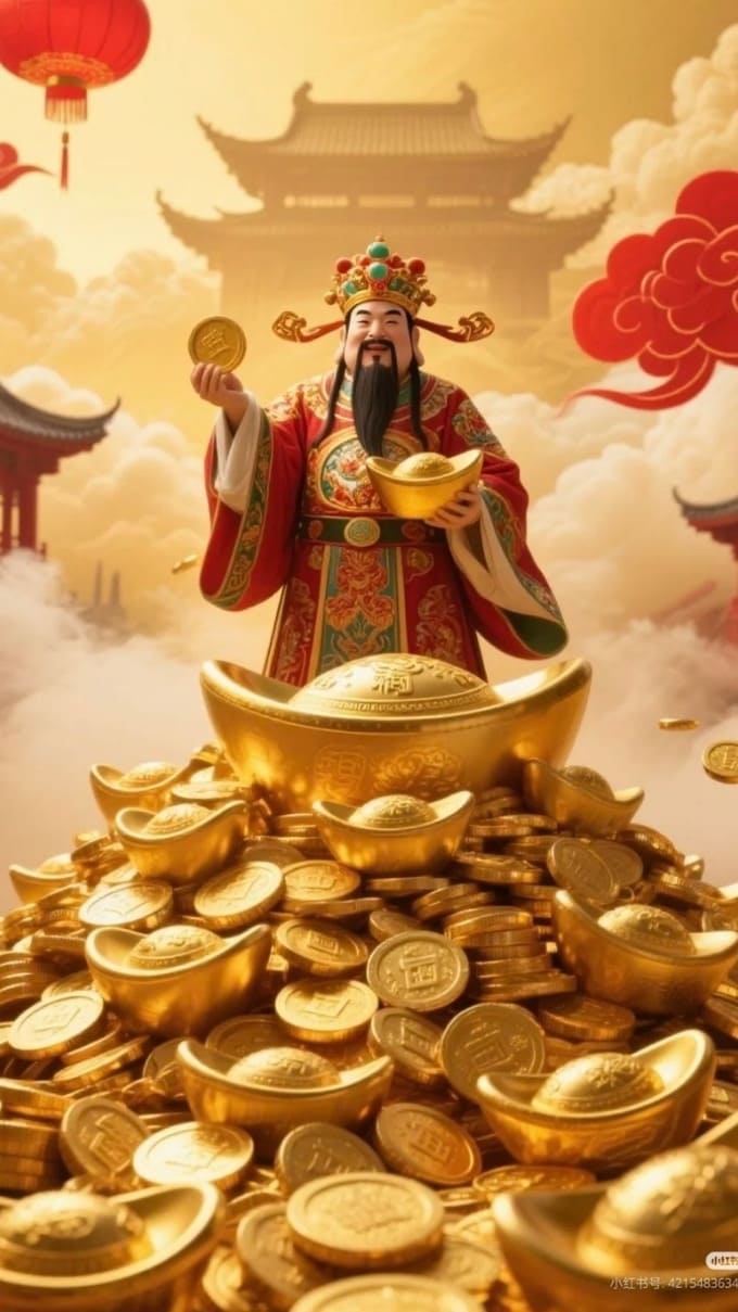 Hình nền thần tài may mắn, thu hút tài lộc