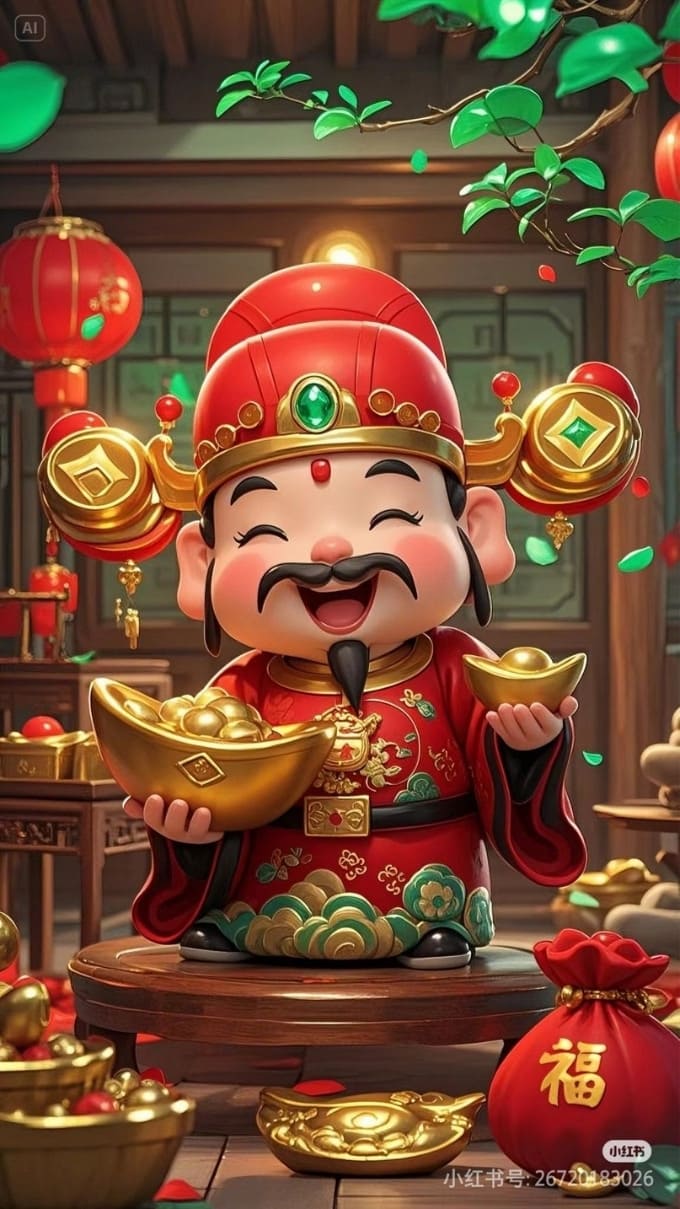 Hình nền thần tài may mắn, thu hút tài lộc