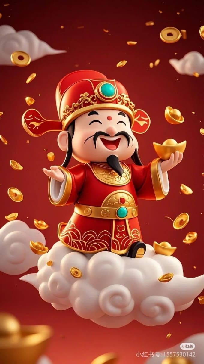 Hình nền thần tài may mắn, thu hút tài lộc