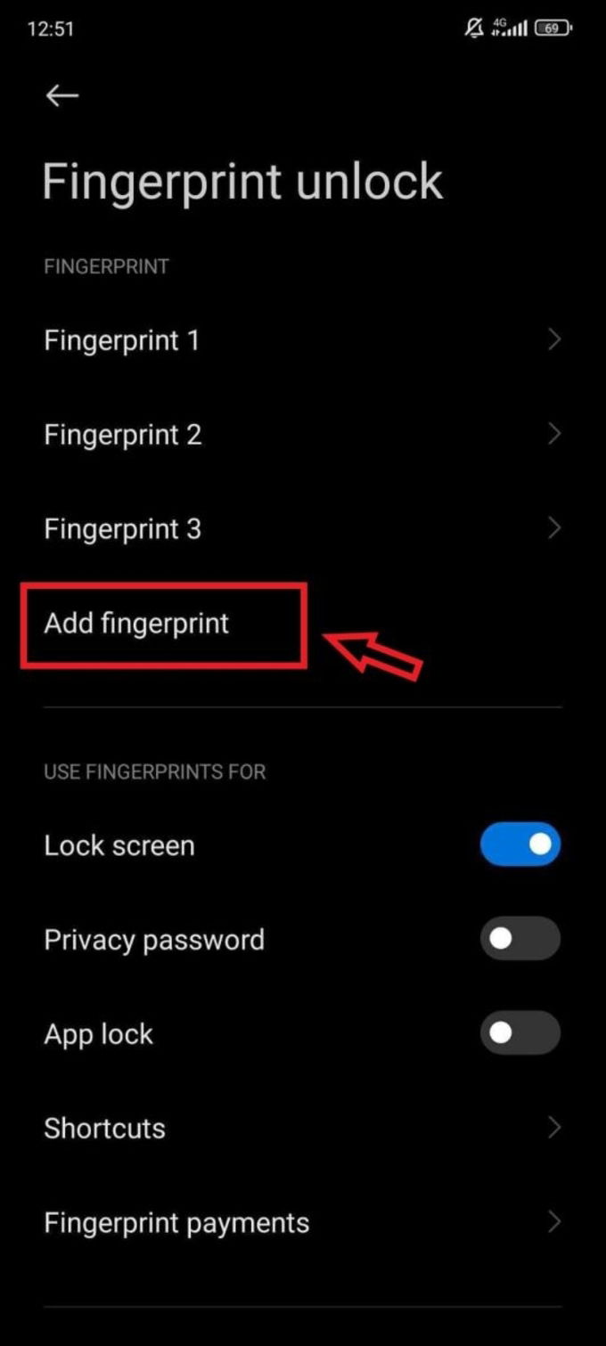 Kiểm tra tính năng mở khóa vân tay