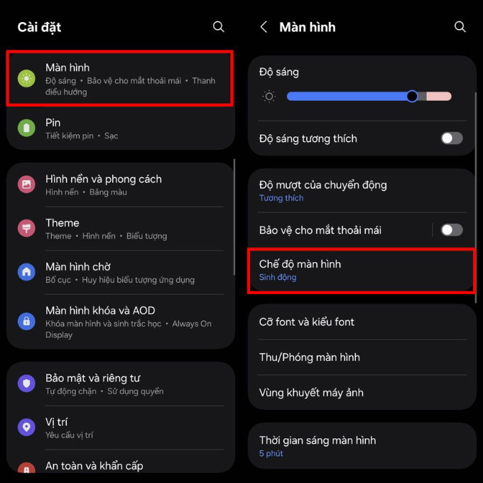 Cách bật chế độ sinh động trên Galaxy S25 FE