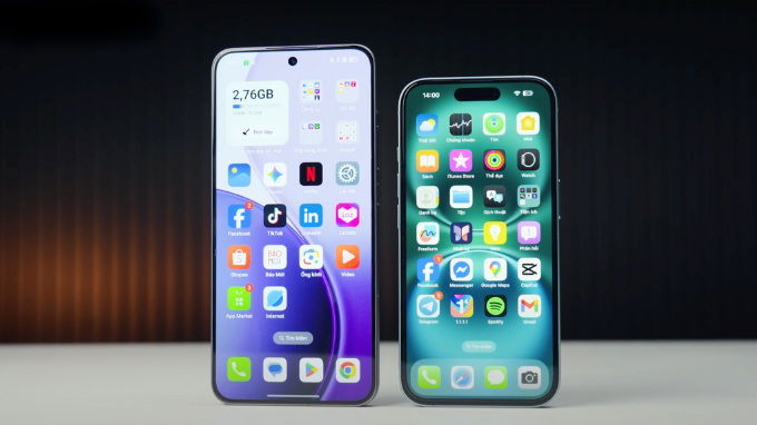 So sánh OPPO Reno 14 và iPhone 16 về màn hình