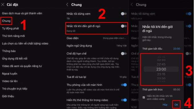 Sử dụng chế độ hẹn giờ trên Youtube