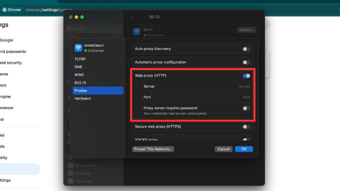 Thay đổi Proxy của trình duyệt