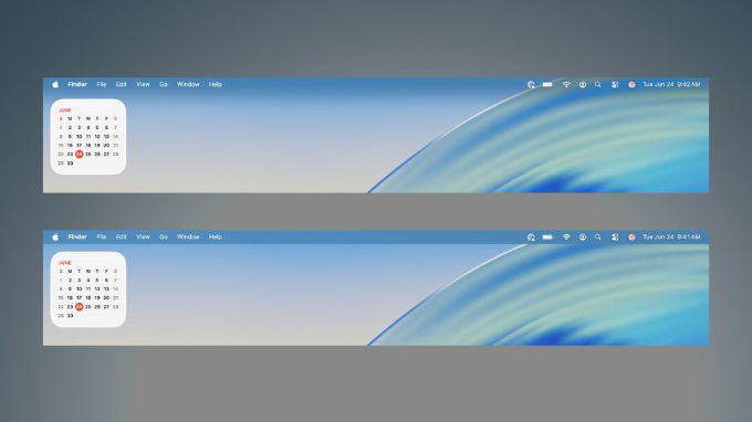 Tùy chọn hiển thị nền thanh Menu Bar