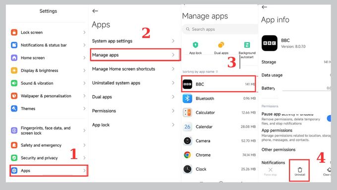 Gỡ ứng dụng bên thứ ba gây xung đột