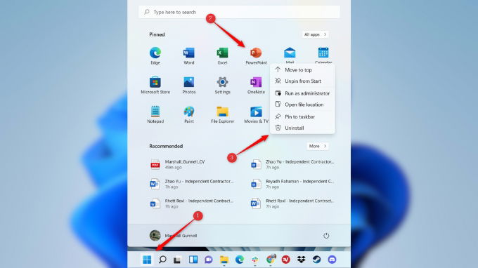 Cách xóa ứng dụng trên Windows 11 qua menu Start